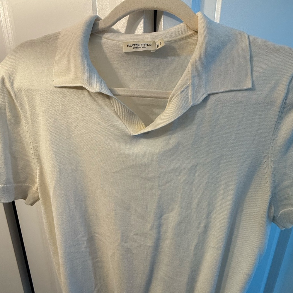 Suitsupply Off-White Buttonless Polo S: S - Picture 10 of 11